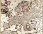 карты средневековой Европы на холсте